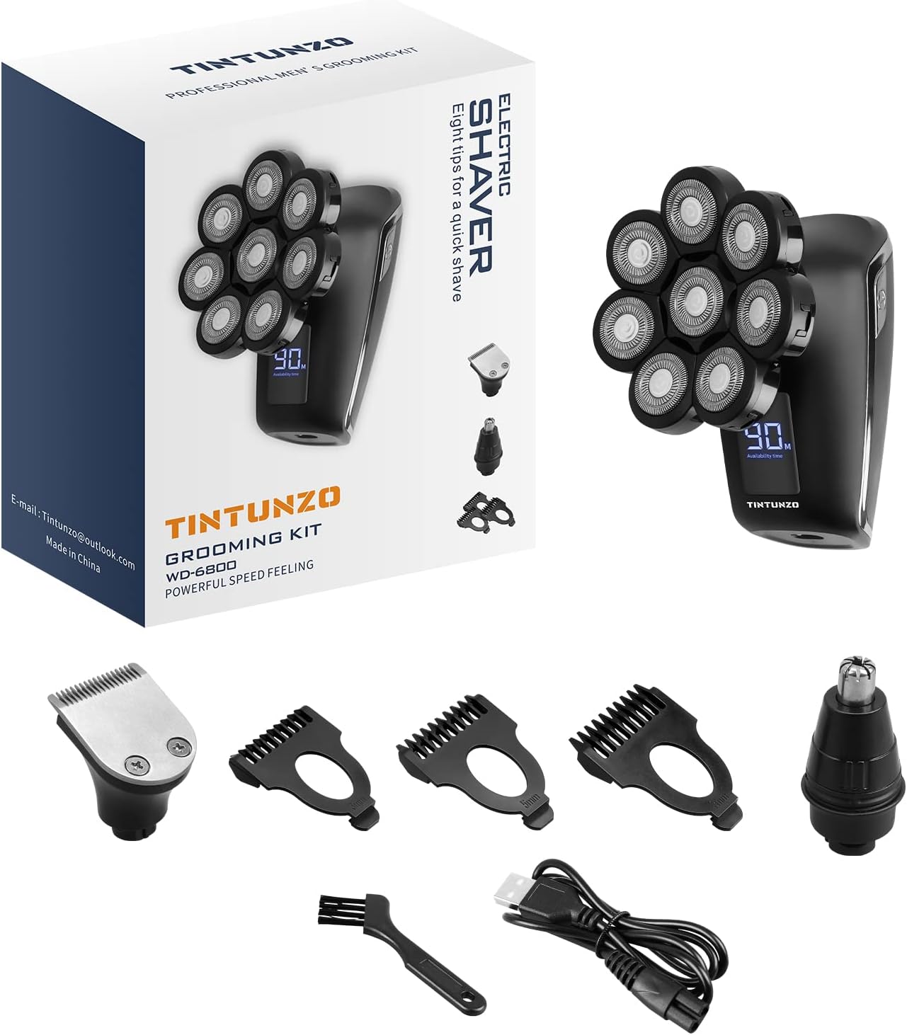 Electric Head Shaver for Bald Men, Cordless Rechargeable, Wet and Dry, 2 Pack Q368150