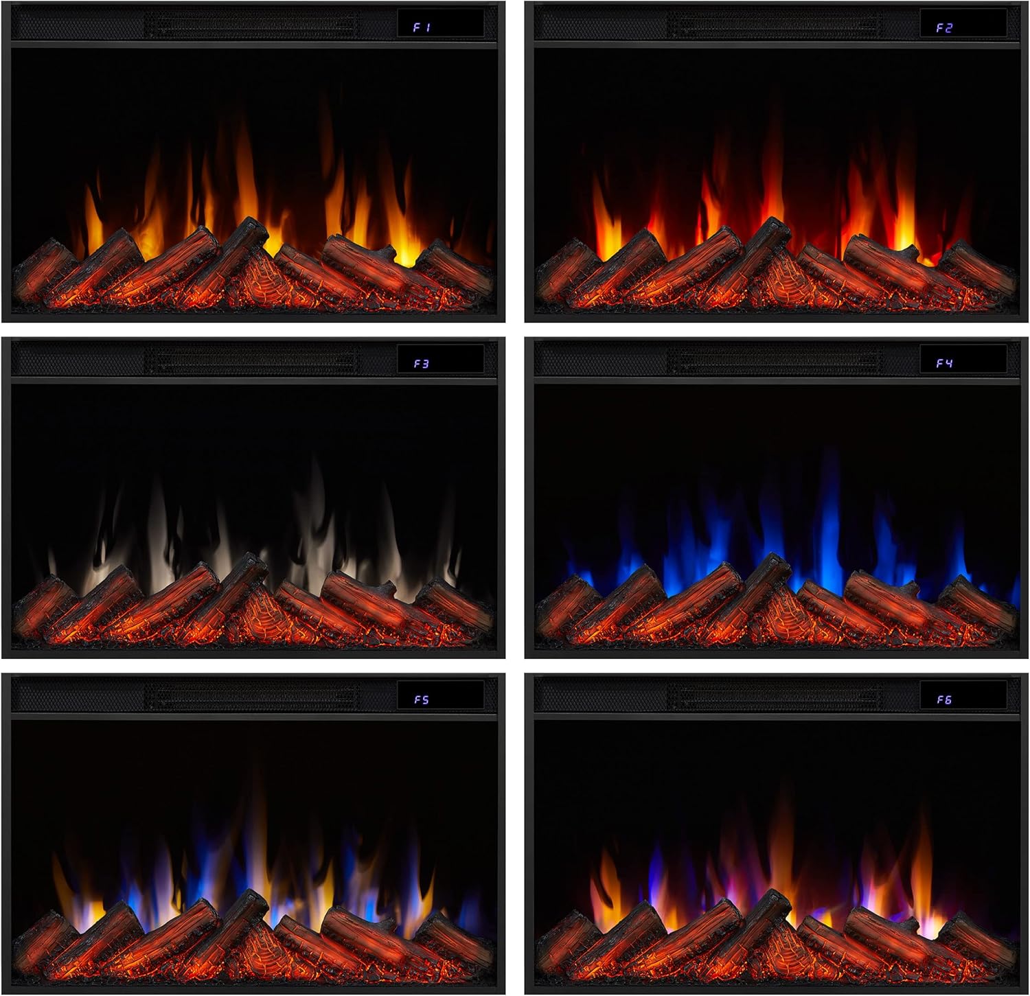 Slim Electric Fireplace with Mantel, Remote Control, White J14823