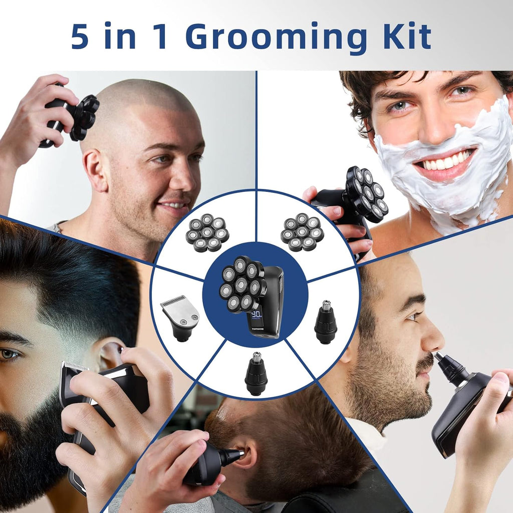 Electric Head Shaver for Bald Men, Cordless Rechargeable, Wet and Dry, 2 Pack Q368150
