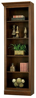 Howard Miller Oxford Tsui Wood Bookcase II 549352 – Saratoga Cherry Finish, Vertical Home Décor, Four Wood Shelves, Five Level Display Case, Adjustable Levelers