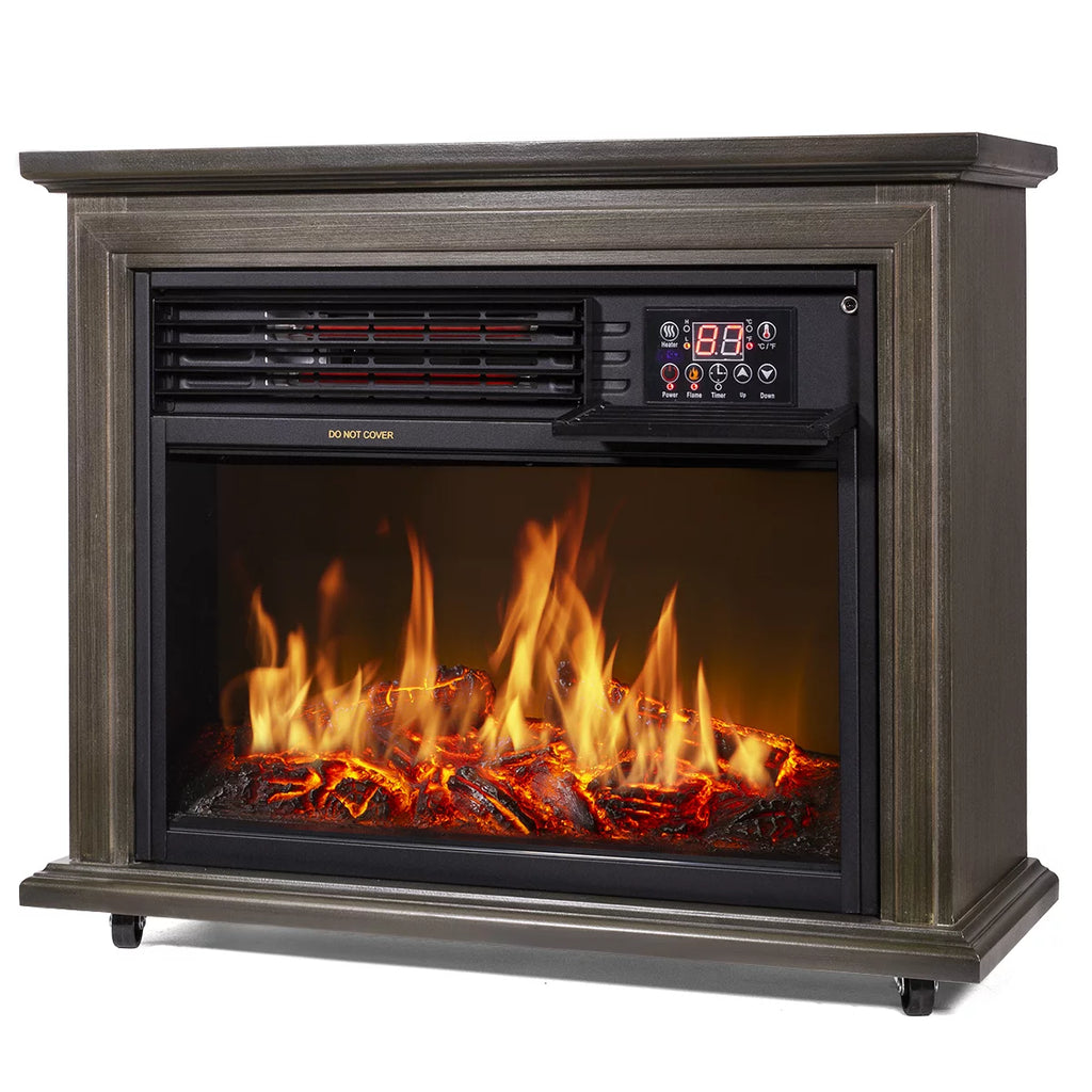 Electric Fireplace Heater with Remote and Timer, 1500W I47671