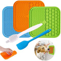 Ahot Dog Licking Mat, 3 Pcs Large Licking Mat for Dogs with Suction for Anxiety, Peanut Butter Dog Licking Mat Slow Feeder Dispensing Treater Lick Pad for Dogs Cats Grooming Bathing and Training