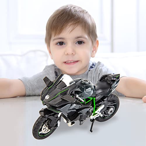 1:12 Kawasaki Ninja H2R Motorcycle Diecast Model with Suspension E7599
