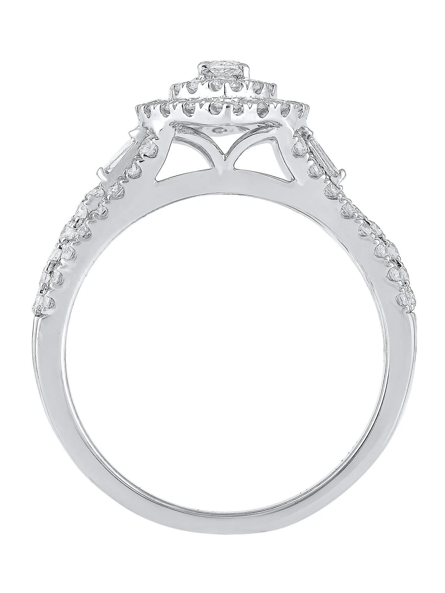 Lab Grown Diamond Engagement Ring, Sterling Silver, Size 5 V278094