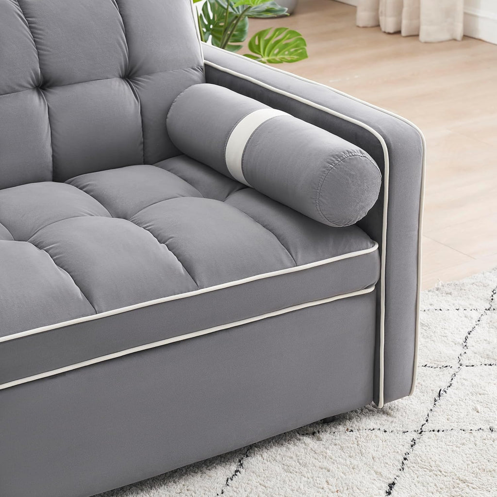 Convertible Sofa Bed with Adjustable Backrest, 55" Loveseat for Small Spaces Y665084