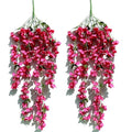 49 Inch Artificial Bougainvillea Silk Vines Faux Hanging Flowers for Home Decor Garden Display Wedding Decoration Indoor Floral Accents (Fuchsia - Pack of 2)