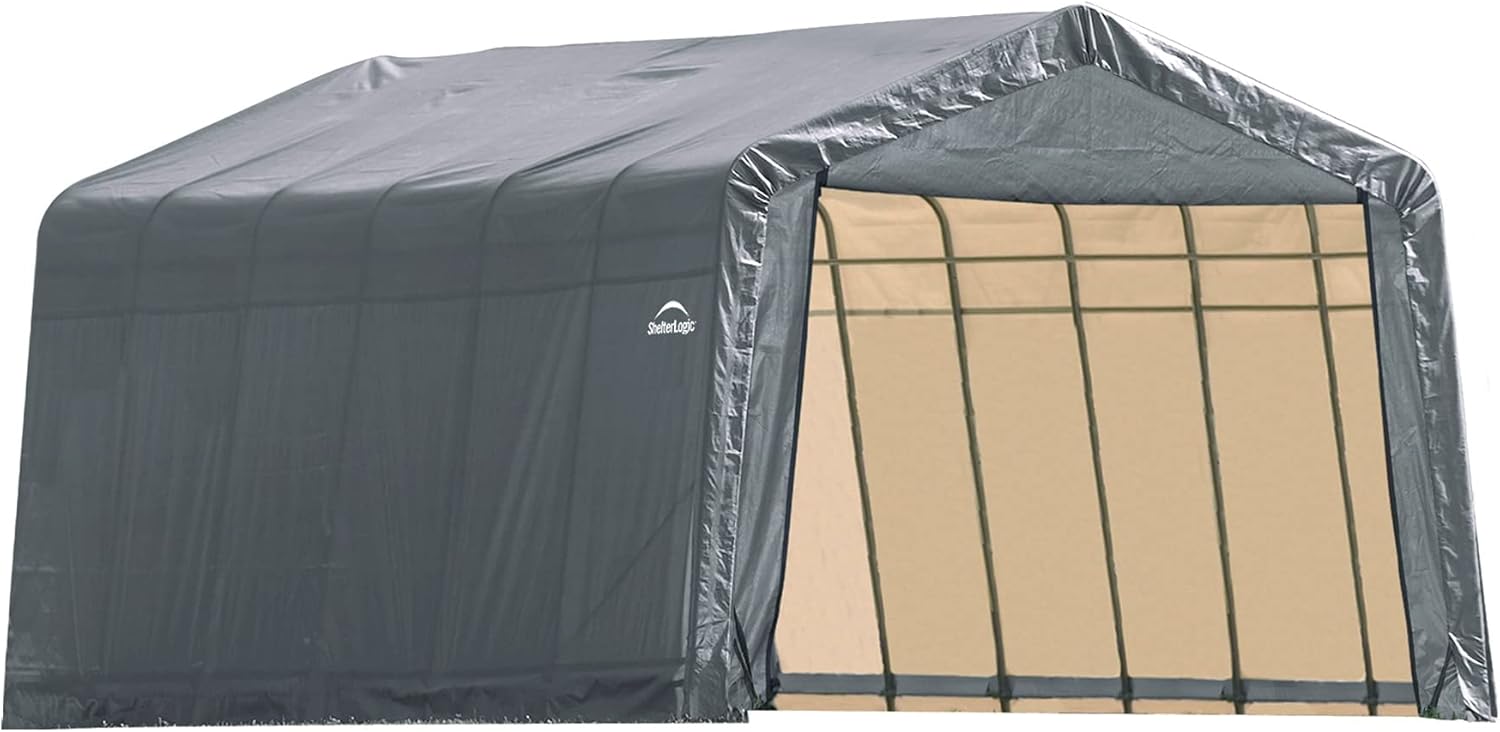 ShelterLogic 74432 Grey 12'x24'x10' Peak Style Shelter
