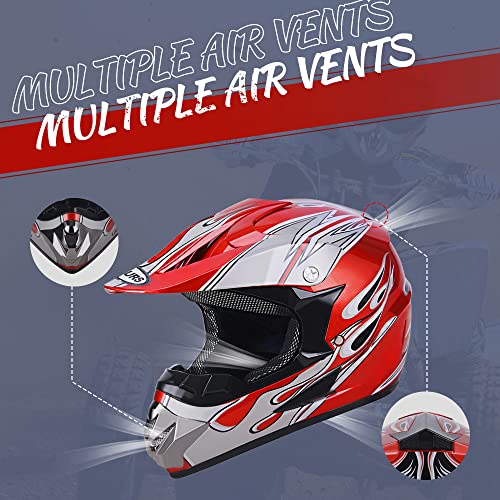 Off-Road Motorcycle Helmet with Goggle, Gloves & Mask V369861