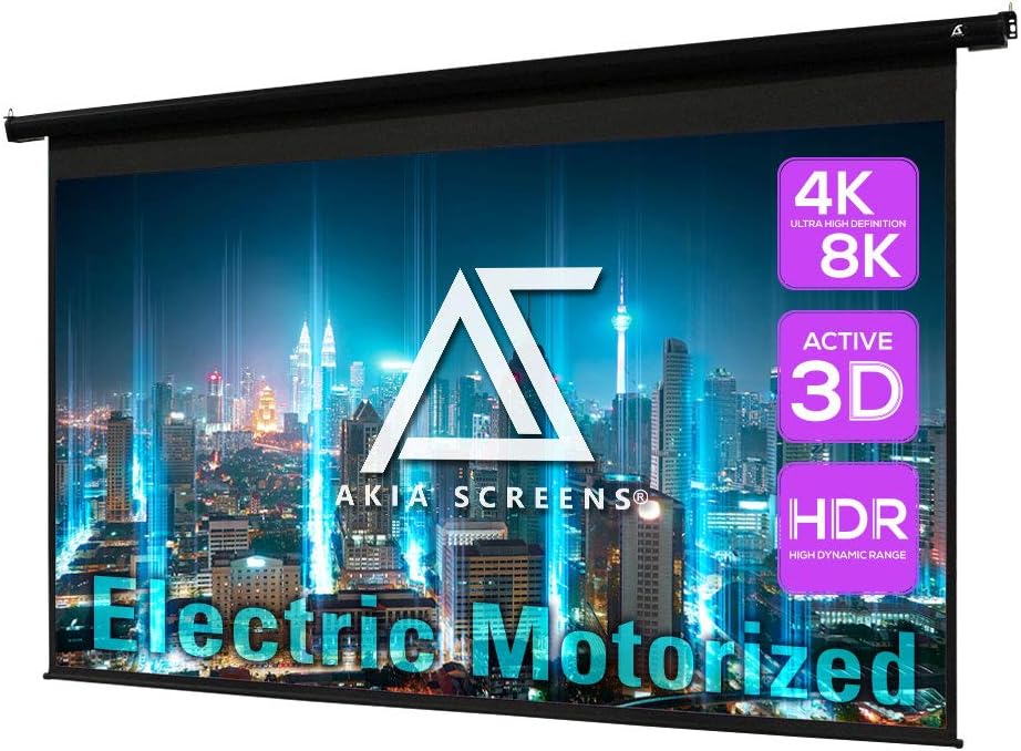 Motorized Projector Screen 125 inch 16:9 4K HD Retractable Ceiling Mount D312618