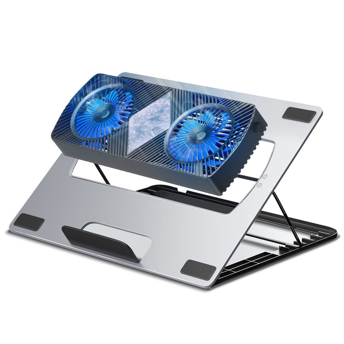 2-in-1 Laptop Cooling Pad with Removable Cooling Chips, Stand for 13-17 Inch Laptops H591170