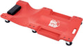 BIG RED TR6240 Torin Blow Molded Plastic Rolling Garage/Shop Creeper: 40" Mechanic Cart with Padded Headrest and 6 Casters, red Pack of 2