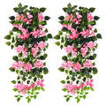 Artificial Hanging Plants Flowers Bougainvillea, UV Resistant Fake Plastic Faux Flower Fabric Vine for Indoor Outdoor Garden Porch Eave Wedding Wall Décor