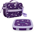 Bentgo Prints Insulated Lunch Bag Set With Kids Bento-Style Lunch Box (Unicorn)