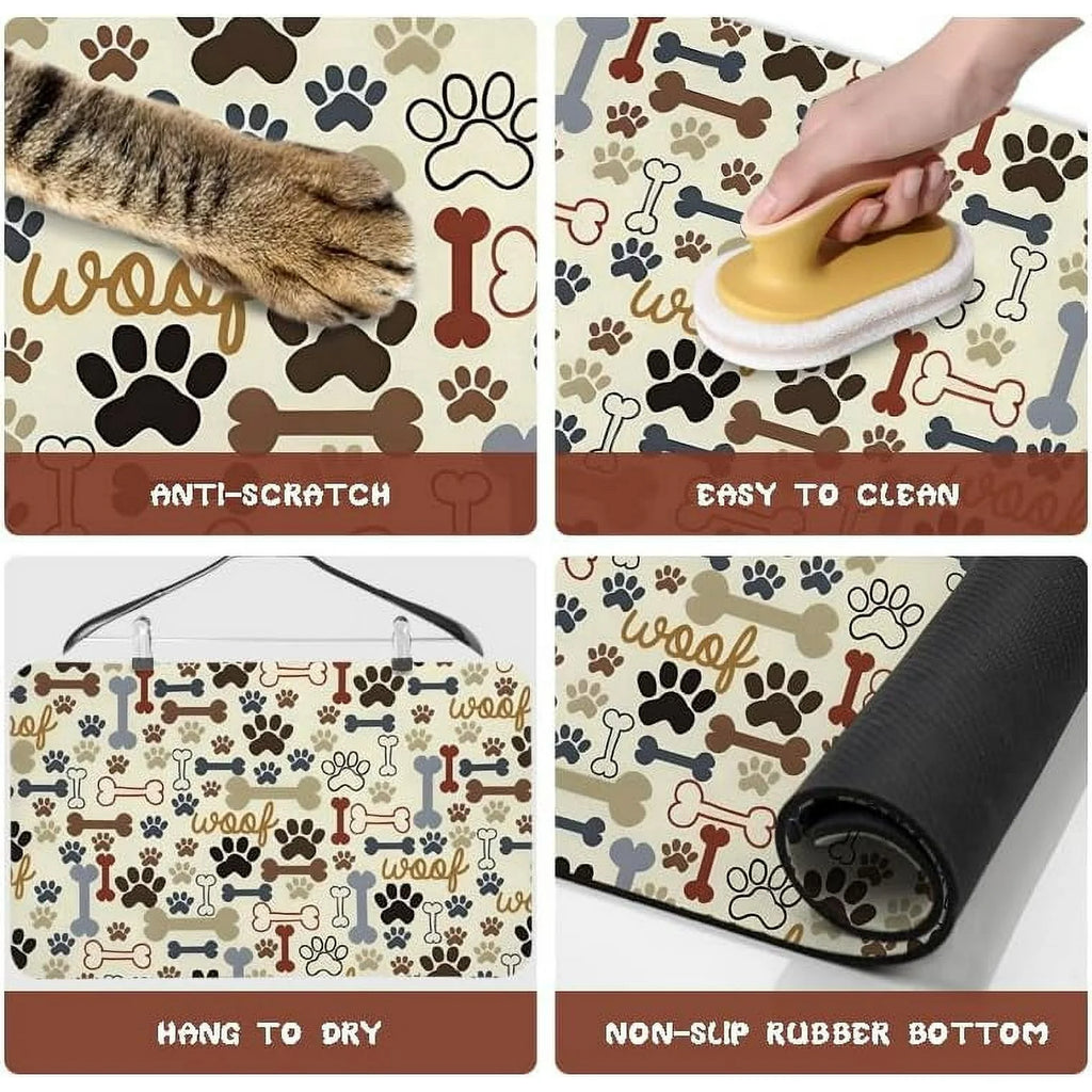 Waterproof Absorbent Dog Food Mat, Non-Slip E709