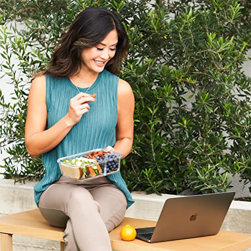 Glass Lunch Box - Leak-Proof Bento-Style Food Container with Airtight Lid, 3-Compartment Design G53900
