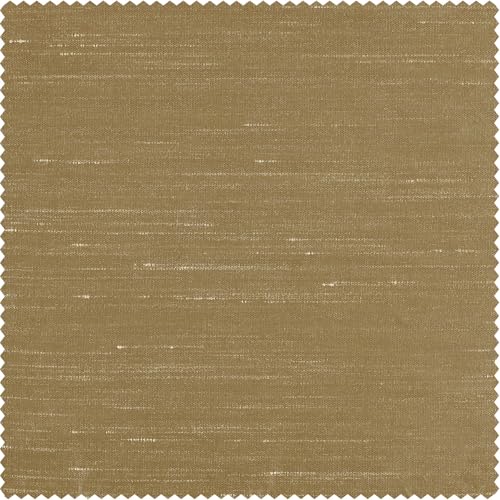 Ruched Faux Silk Curtains for Living Room, 50 x 96, Flax Gold A580