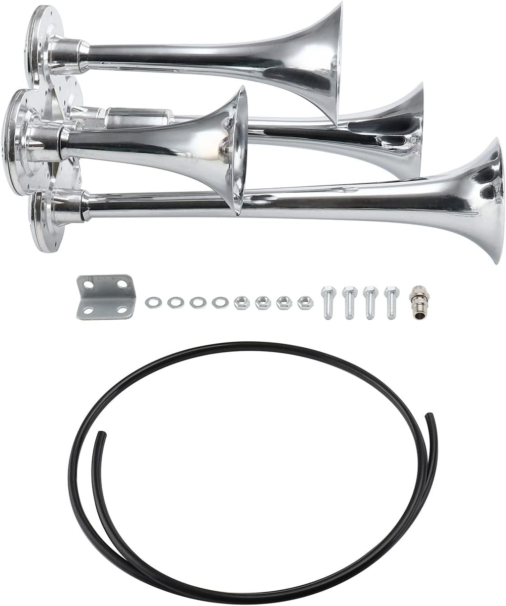 12V Train Horn Kit for Truck SUV Car, 170dB, Silver, 2 Pack M3433