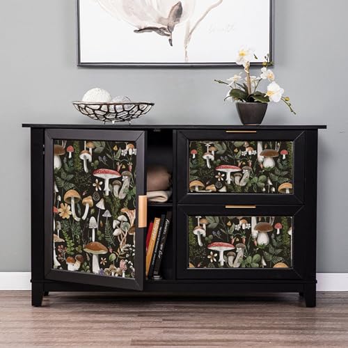 Mushroom Pattern Self-Adhesive Drawer Liner for Shelves and Cabinets D358548