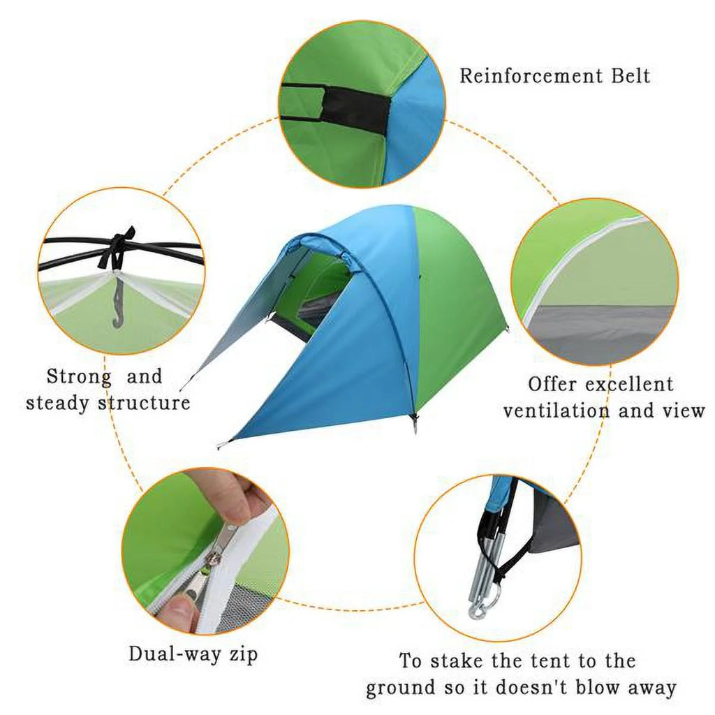 4-Person Double Layer Family Camping Tent for Hiking M7118