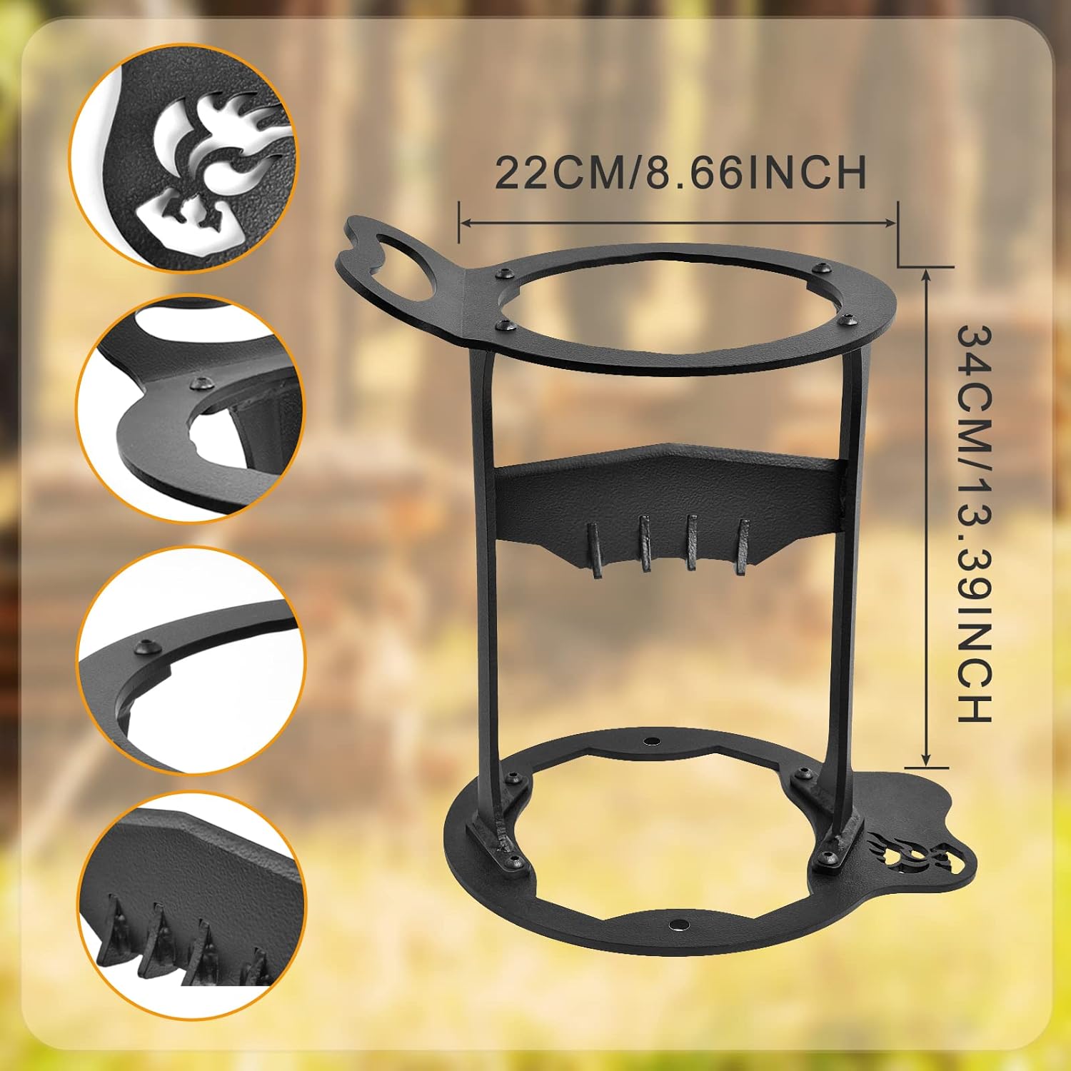 Wood Splitter Firewood Kindling Splitter Manual Log Splitter High-Carbon Steel Stand Chopper Cutter Heavy Duty Wood Splitting Wedge Portable Safely Easily Tools for Fireplace Barbecue Pack of 2 L569
