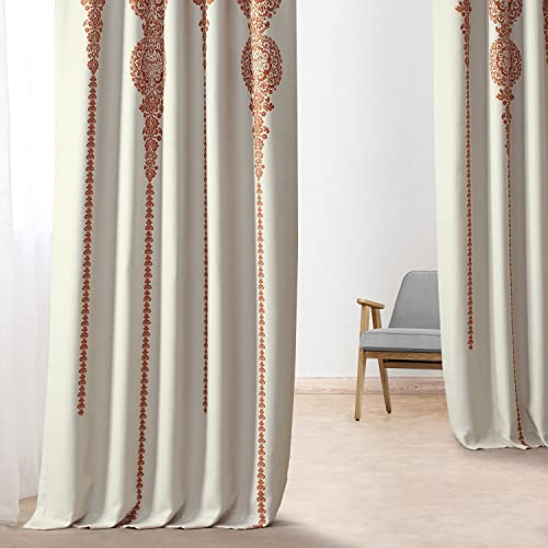 Room Darkening Curtains for Bedroom 50 x 108 Printed Linen Textured, 1 Panel P79495