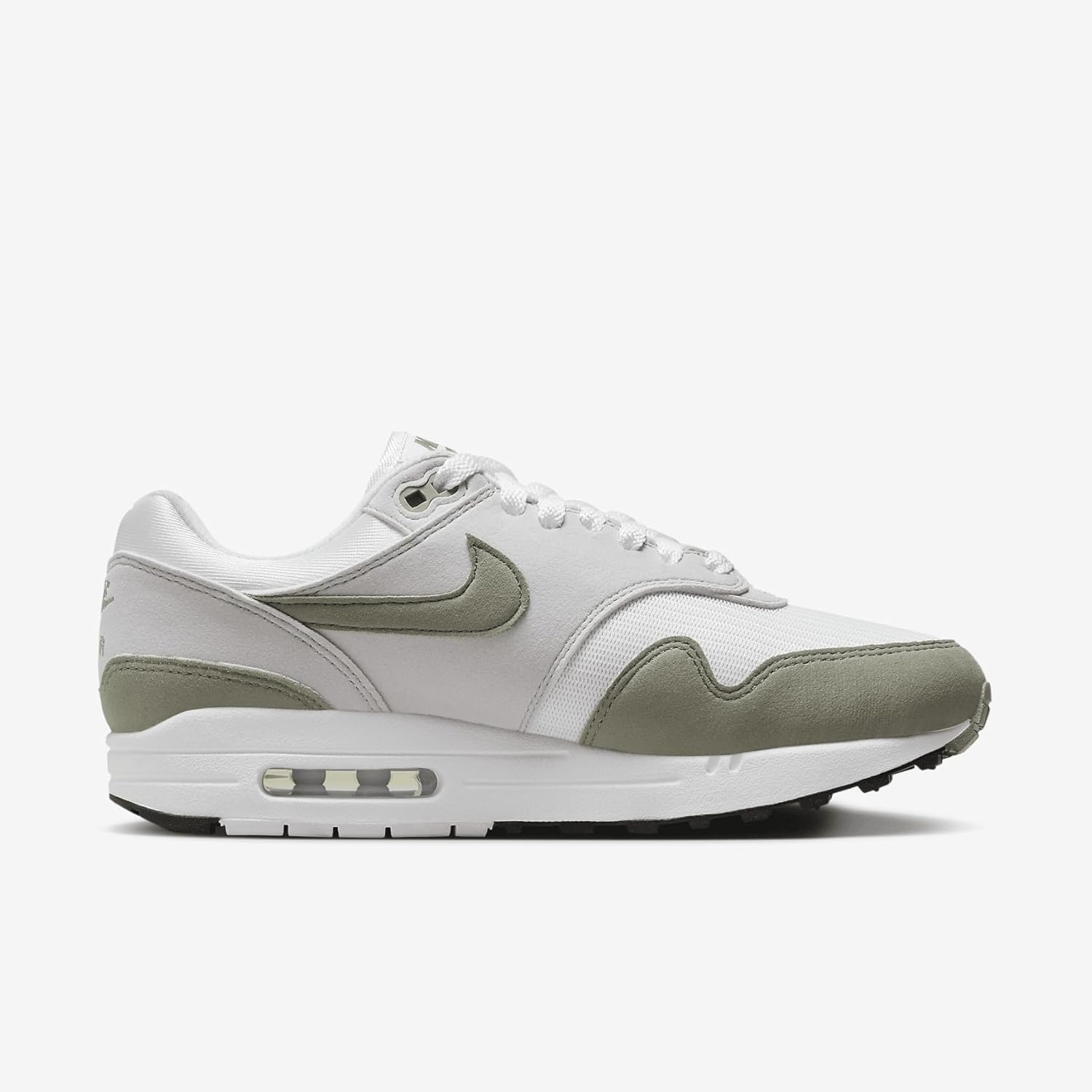 Women's Air Max 1 Shoes, White Grey Black M214633