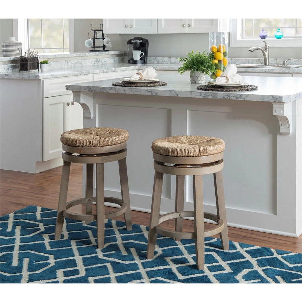 Counter Stool with Swivel Seat in Natural Brown G529