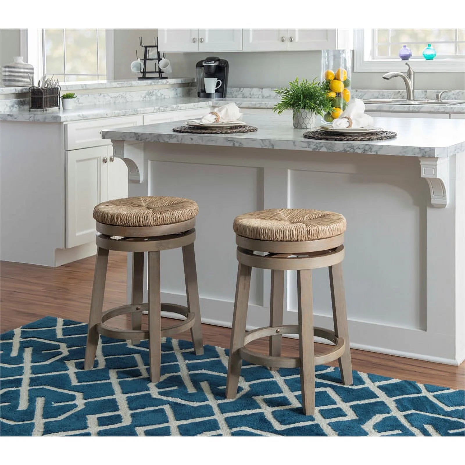 Counter Stool with Swivel Seat in Natural Brown G529