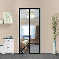 Transparent Insulated Door Curtain-Magnetic Thermal Door Cover, Screen Door Self-Closing Magnetic Screen Door Hands Free for Patio, Kitchen, Bedroom, Air Conditioner Room, Fits Doors up to 38" x 82"