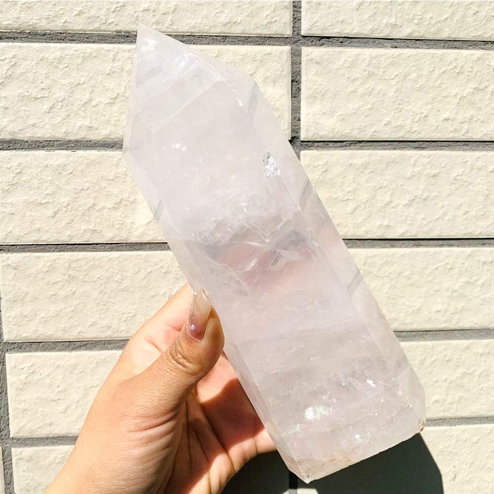 Natural Clear Quartz Crystal Wand Point, 2-Pack Y267