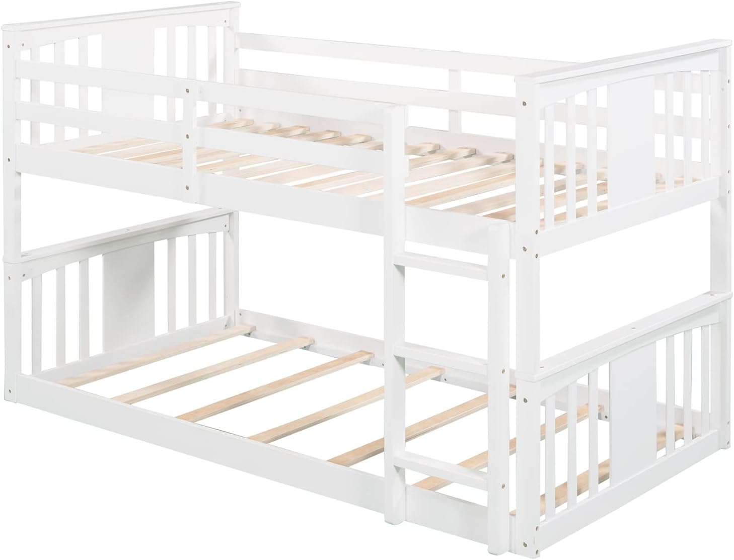 Twin over Twin Bunk Bed Frame for Kids Bedroom, White A95334