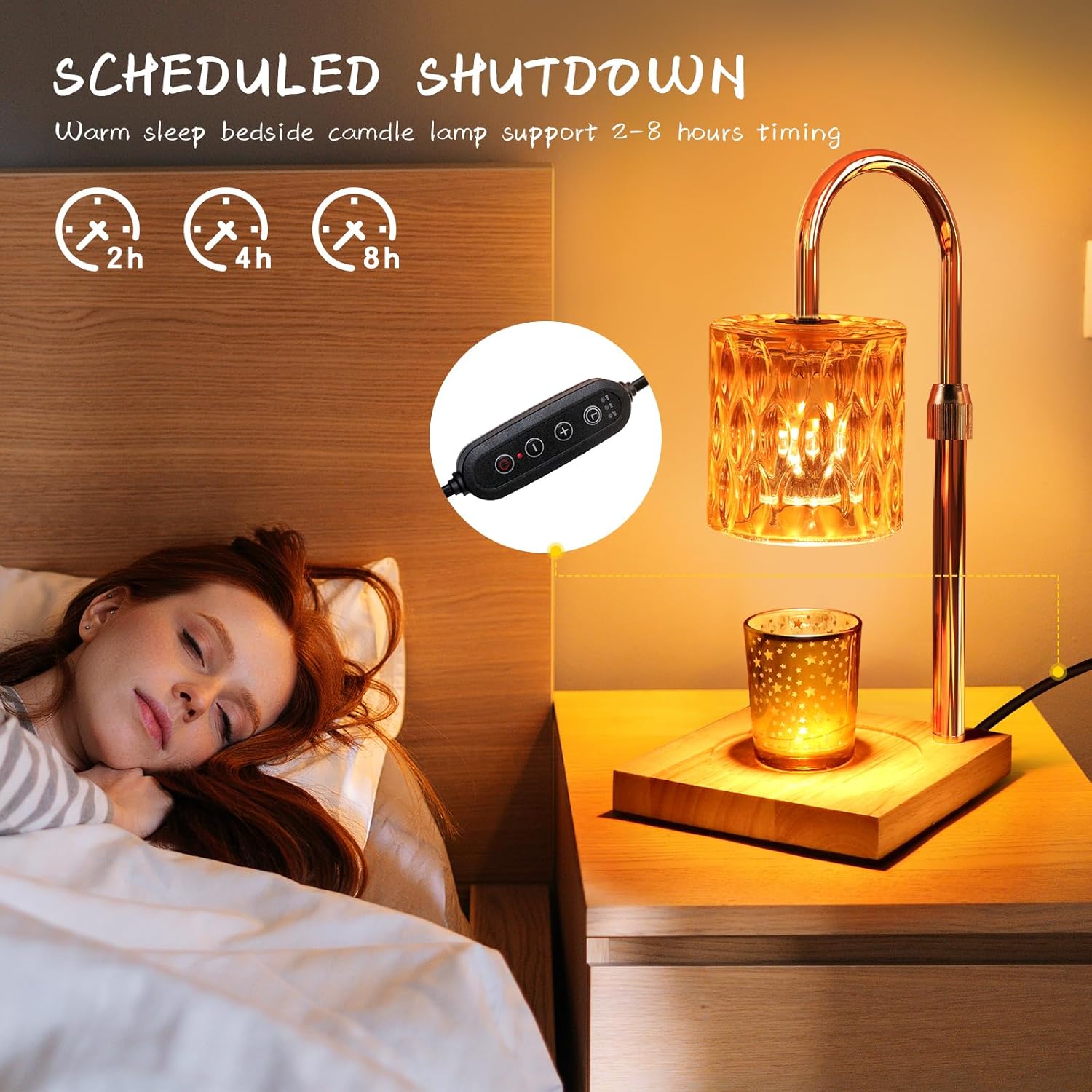 Candle Warmer Lamp with Timer and Adjustable Brightness H728305