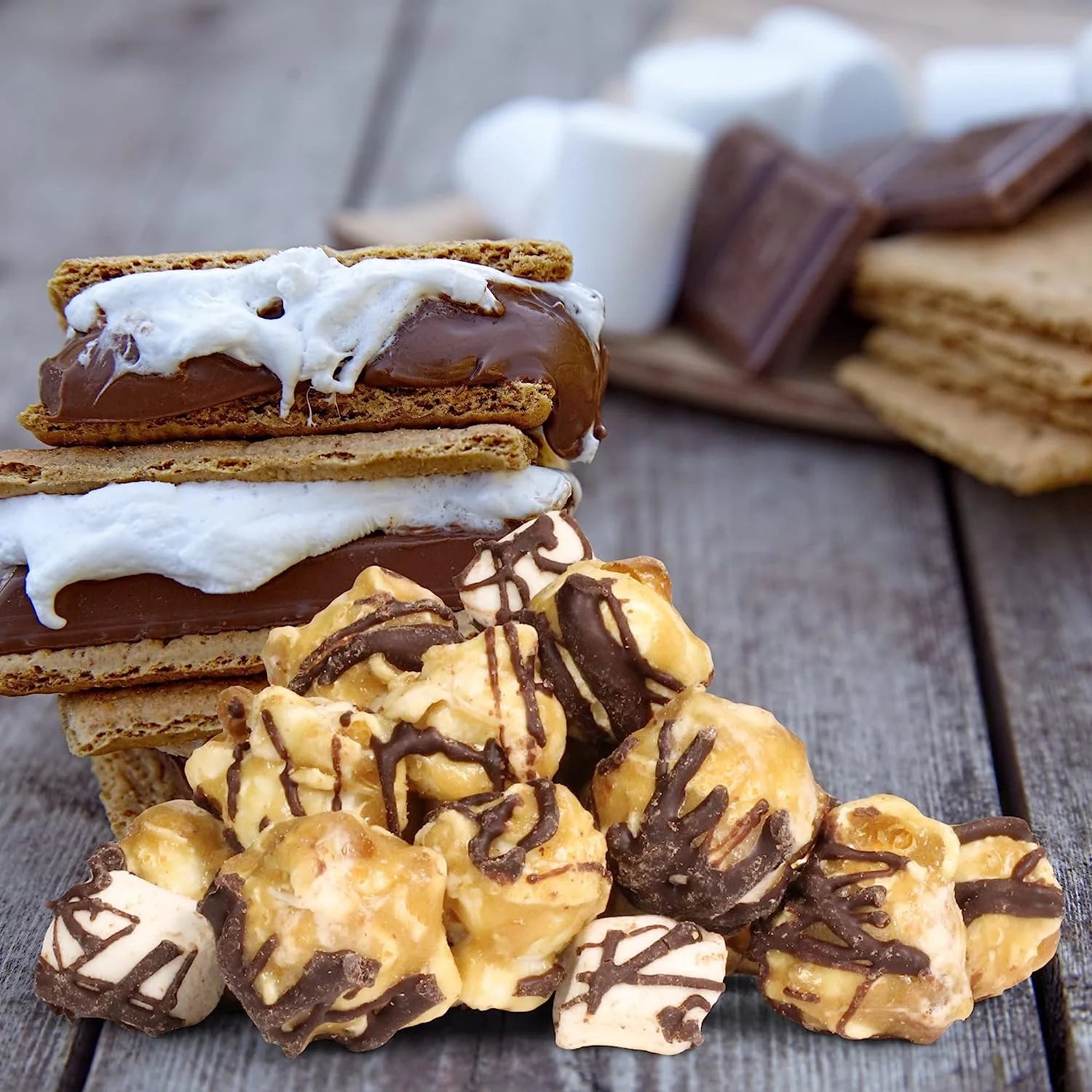 Chocolate S'mores Popcorn, 5 lbs Bulk Bag, Caramelized with Chocolate and Marshmallows V66069