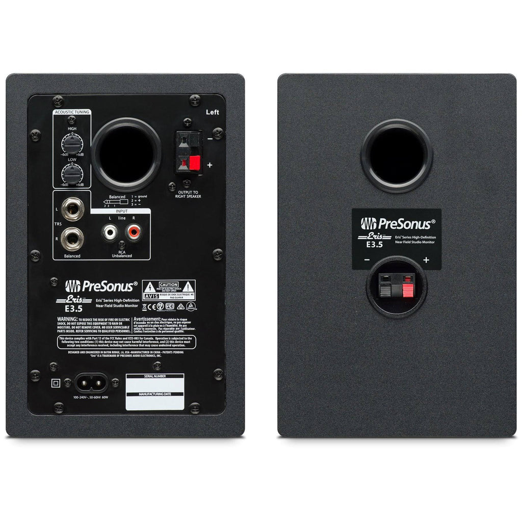 3.5" Powered Studio Monitor Speakers with Headphones E163769