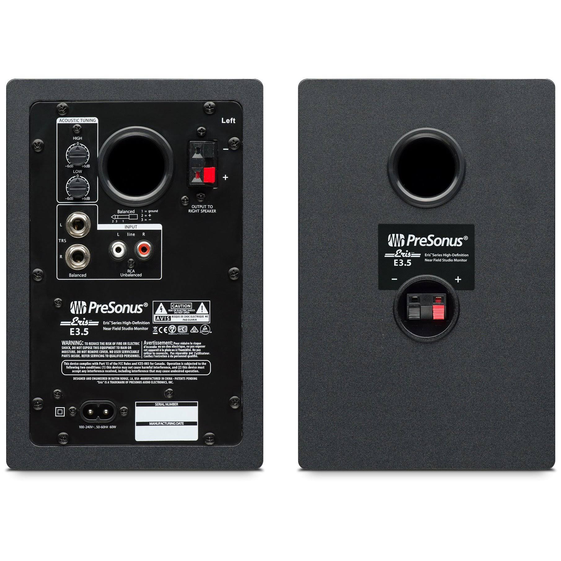 3.5" Powered Studio Monitor Speakers with Headphones E163769