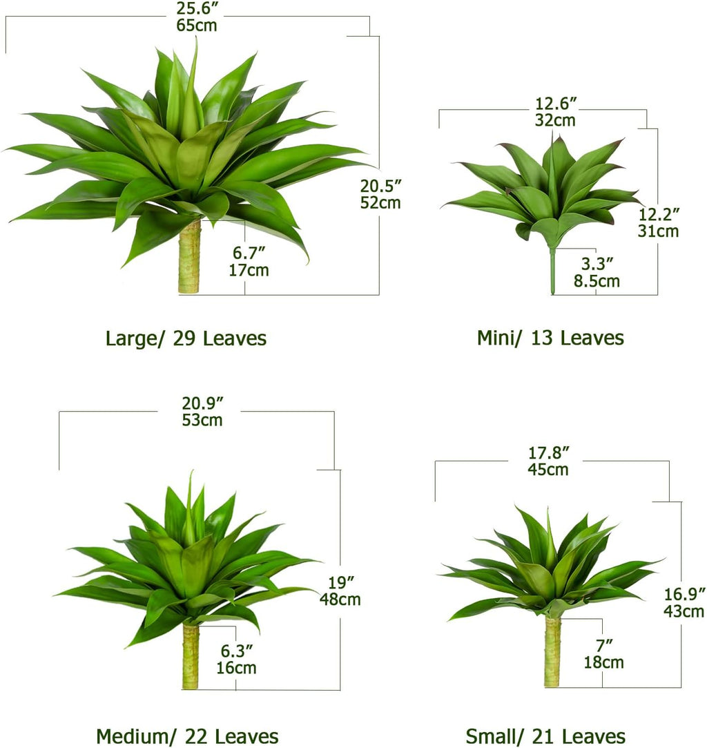 Large UV Resistant Artificial Agave Plants for Indoor Outdoor Decor (2 Pack, 28") X4433