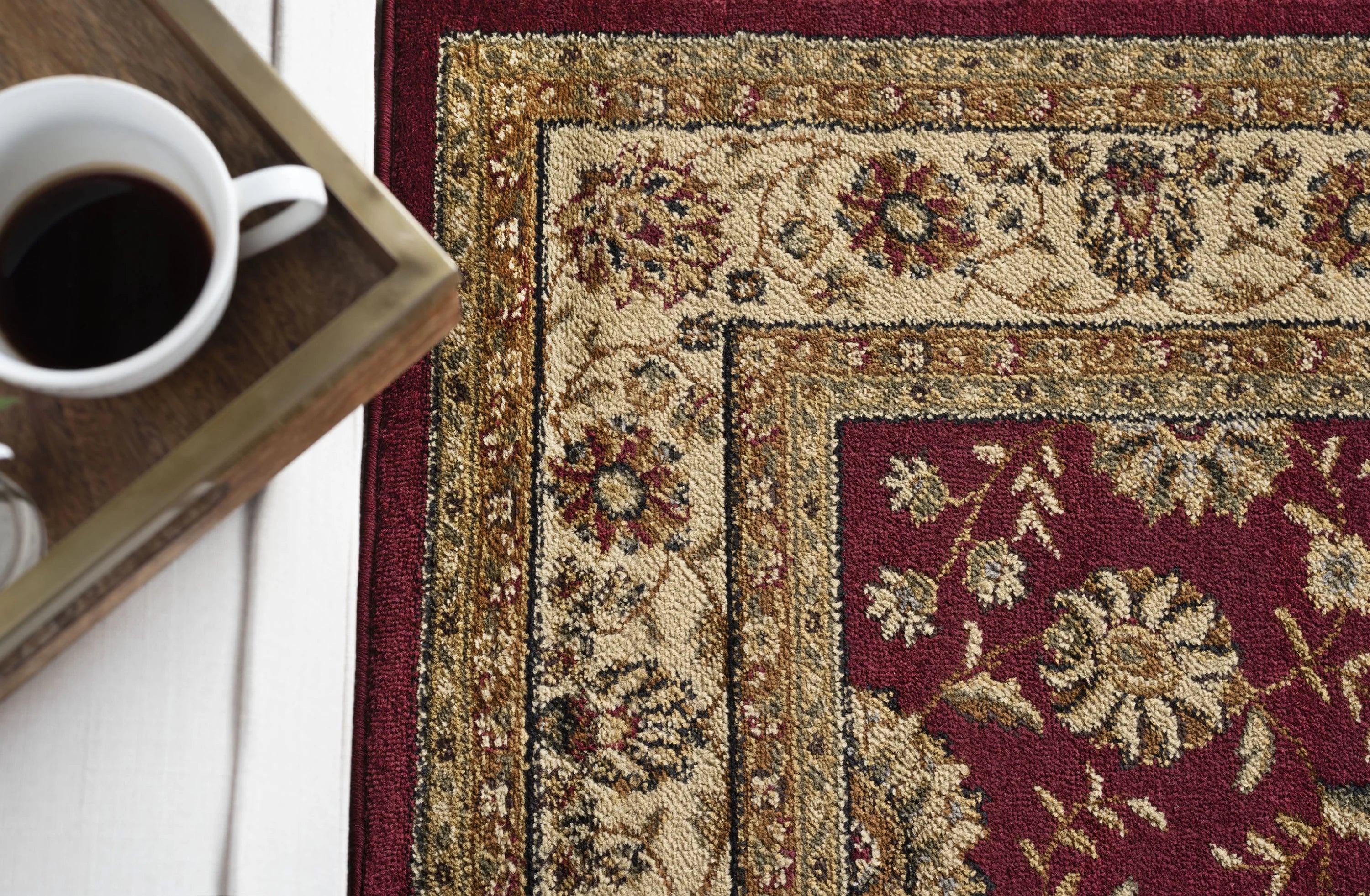 Red Traditional Area Rug for Living Room Bedroom Indoor Entryway T9179