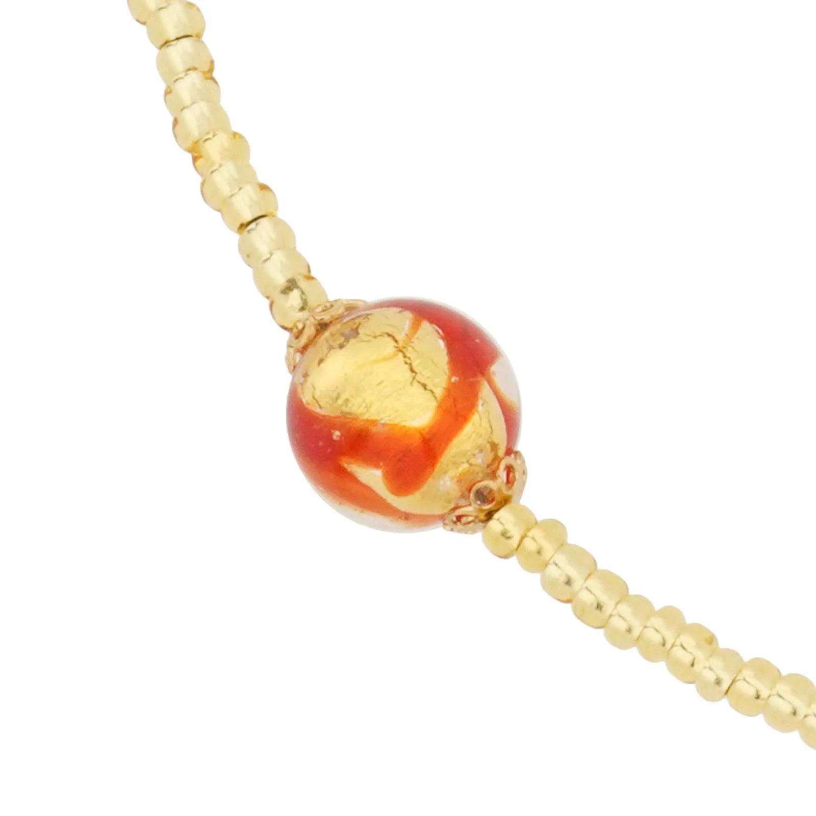 Murano Glass Red Balls Necklace B9628