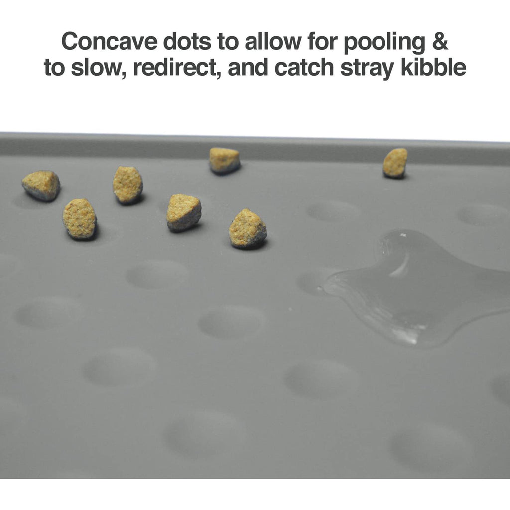 Large Dog Food Mat, Waterproof Silicone, Grey X9665