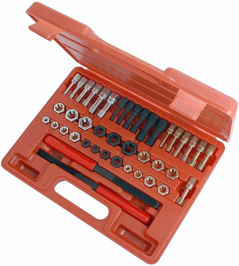 Thread Chaser Set 42Pcs, Fractional and Metric Thread Restorer Kit B888