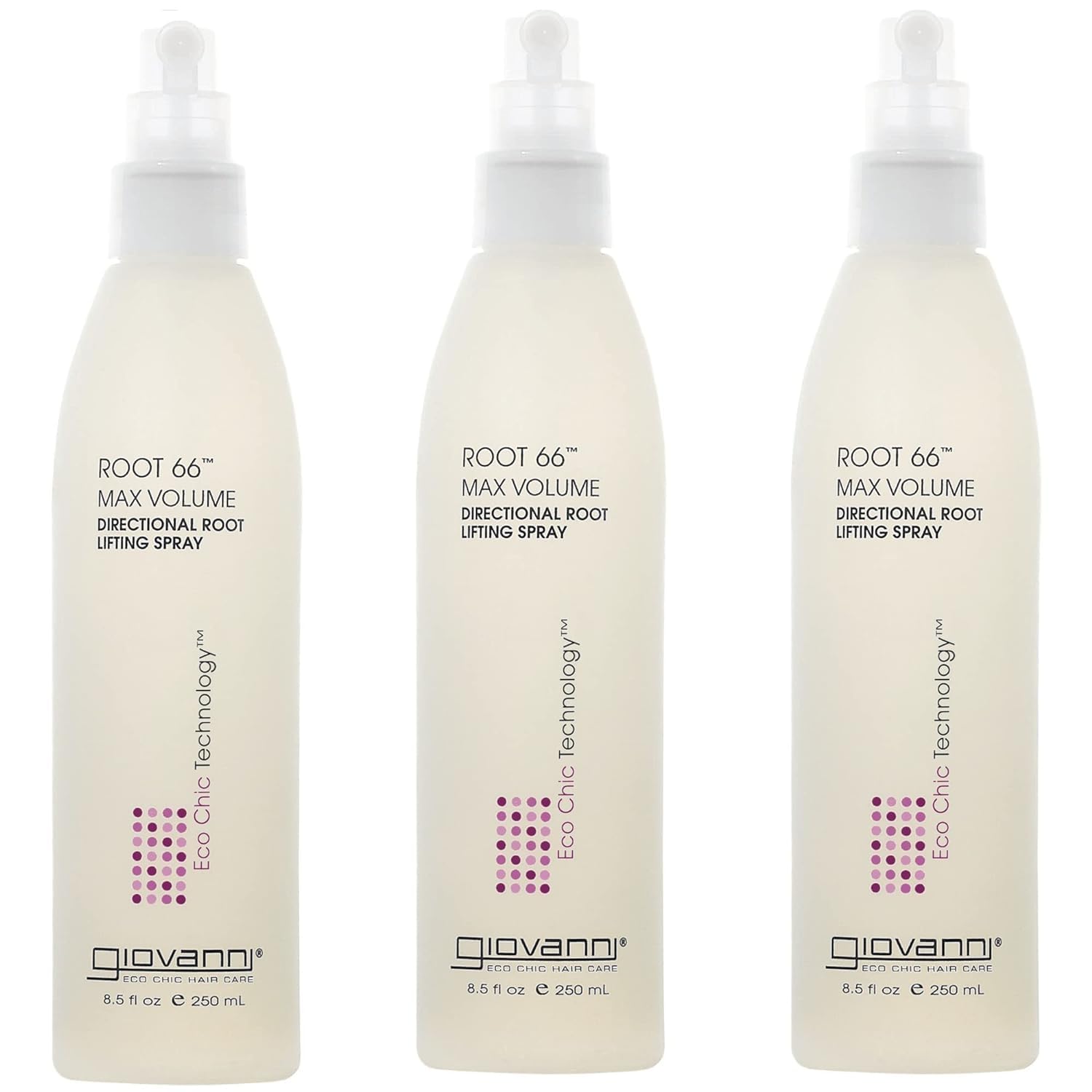 GIOVANNI Root 66 Max Volume Directional Hair Root Lifting Spray - Lifting Spray for Thin & Fine Hair, Lifts Hair to New Heights, Root Lifter & Hair Volumizer, No Parabens, Color Safe - 8.5 oz (3 Pack)
