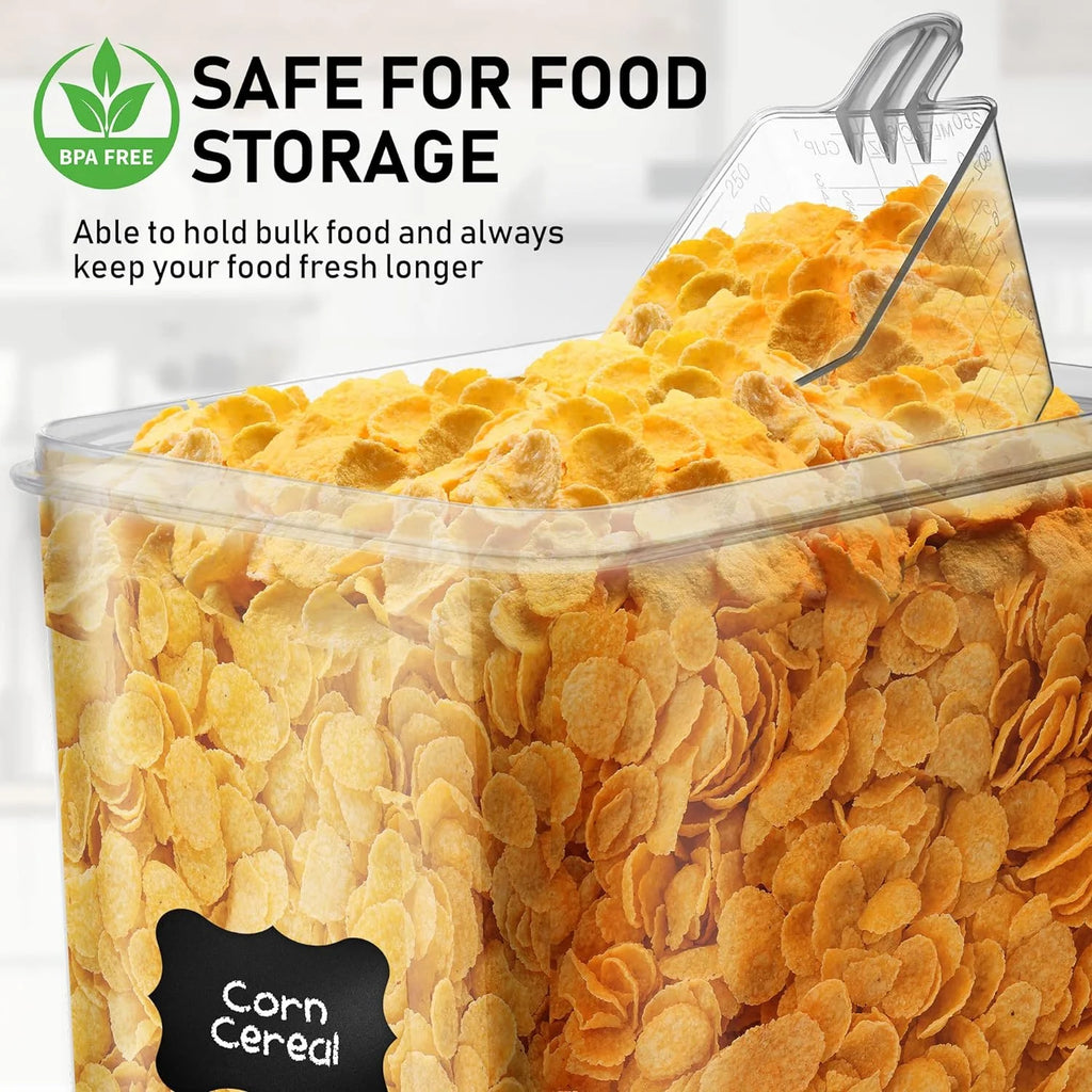 Extra Large Airtight Pantry Containers with Lids, Clear Plastic Storage for Flour Sugar Rice W85036
