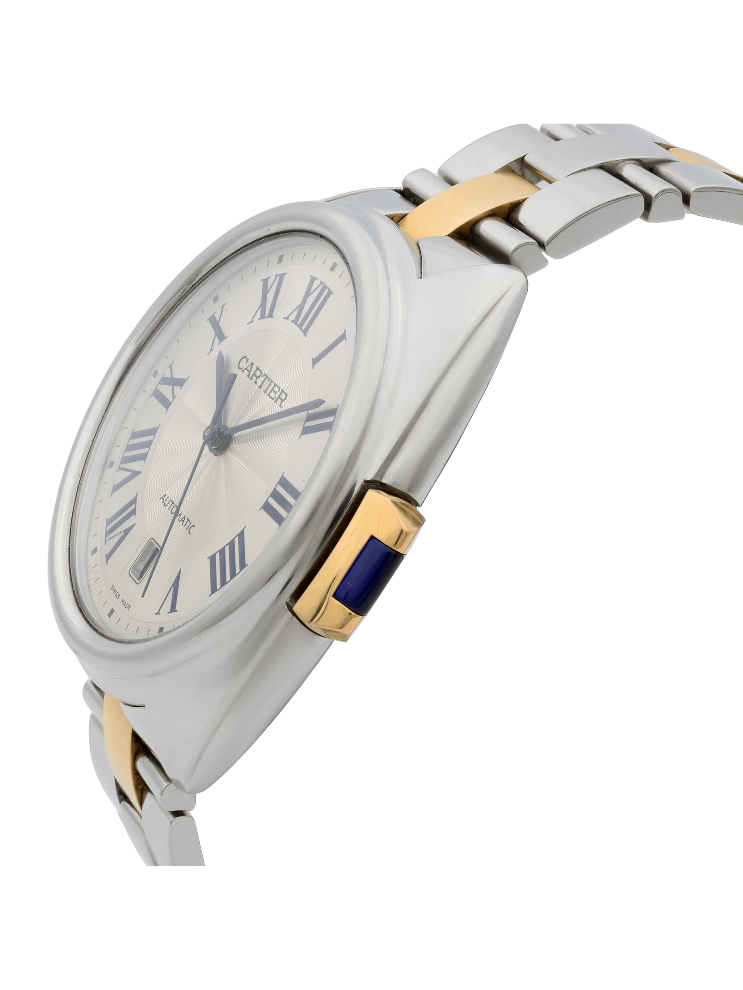 18k Rose Gold Steel Silver Guilloche Automatic Men Watch I49185
