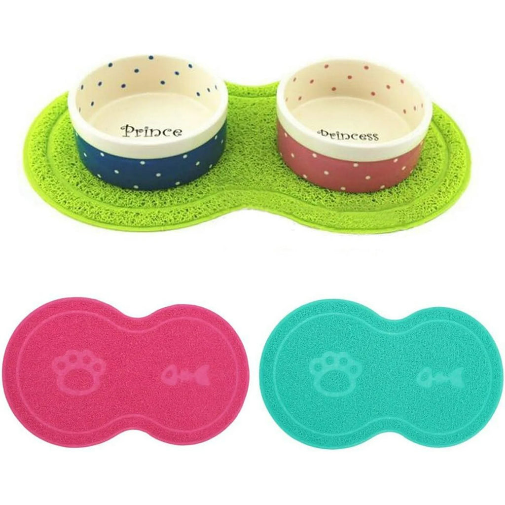 Waterproof Non-slip PVC Pet Feeding Mat with Paw Print Design M29280