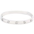 Authenticated Used Polished CARTIER Love Bracelet #17 18K White Gold Bangle BF553596