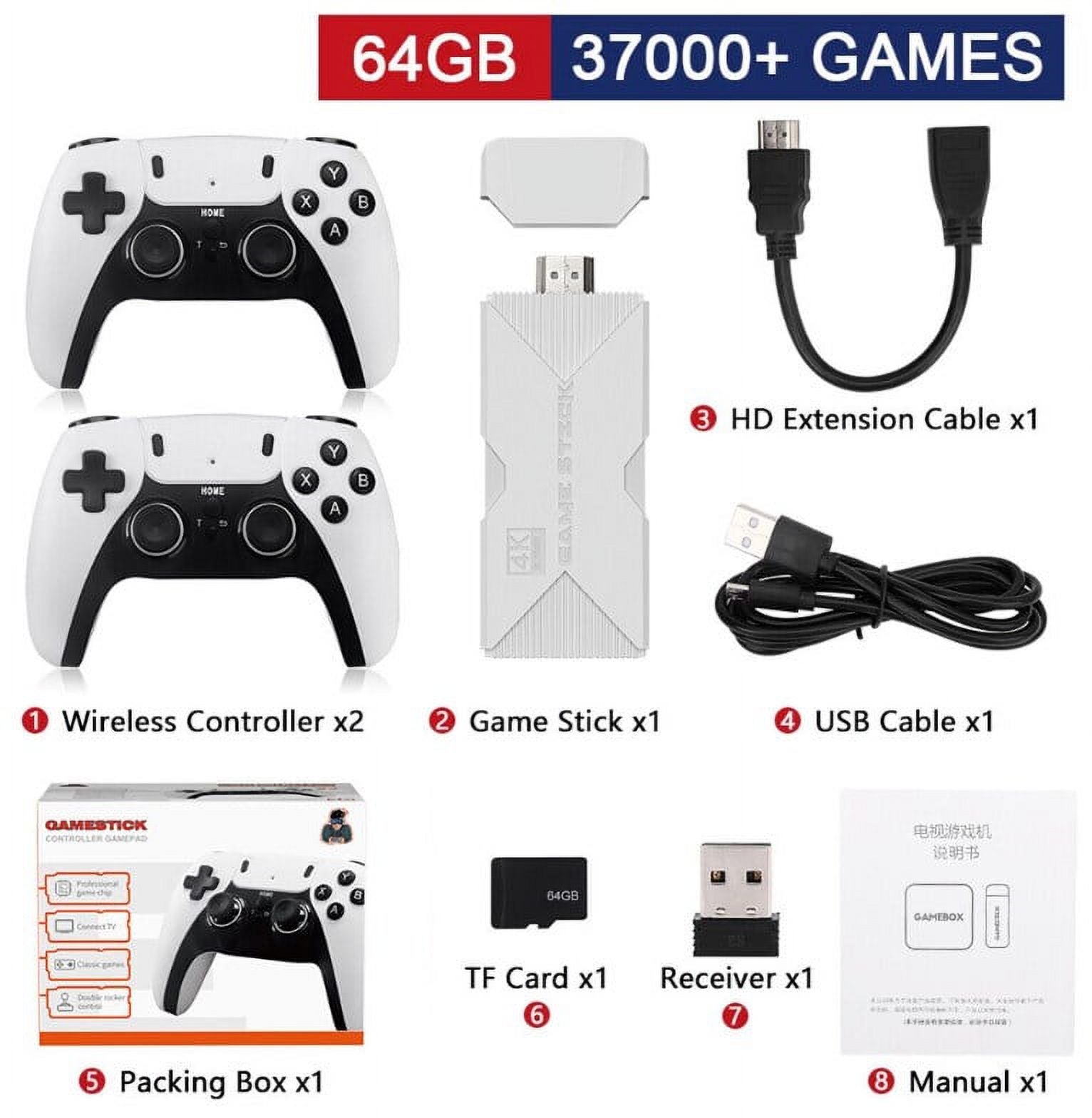 Retro Game Console, 64G, 4K HDMI, 37000+ Built-in Games, Wireless Controllers S59029