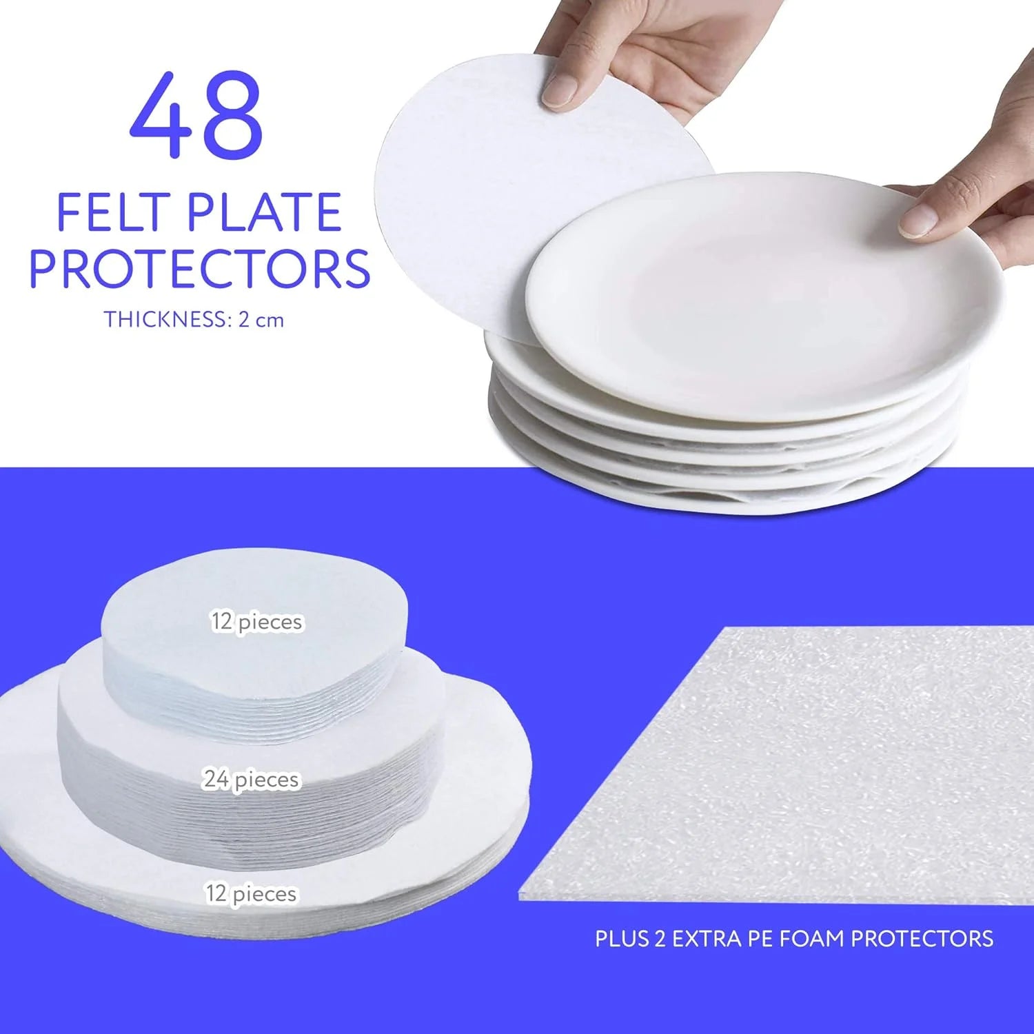 Quilted 6-Piece Storage Box Set for Chinaware, Stemware & Dinnerware K700336