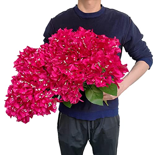 Set of 4 Artificial Bougainvillea Silk Flower Bushes for Home Garden Wedding Decor M15667