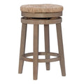 Linon Maya 25" Wood Swivel Seagrass Seat Counter Stool in Natural Brown