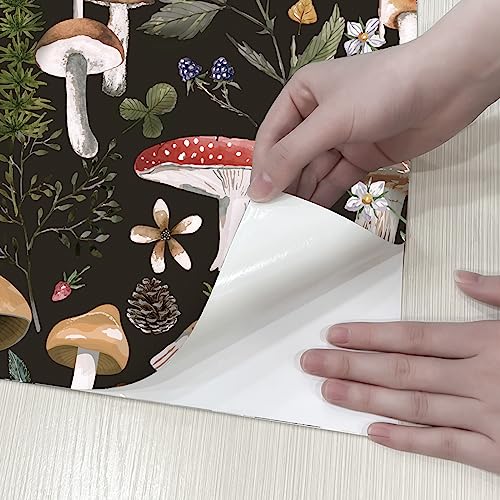 Mushroom Pattern Self-Adhesive Drawer Liner for Shelves and Cabinets D358548